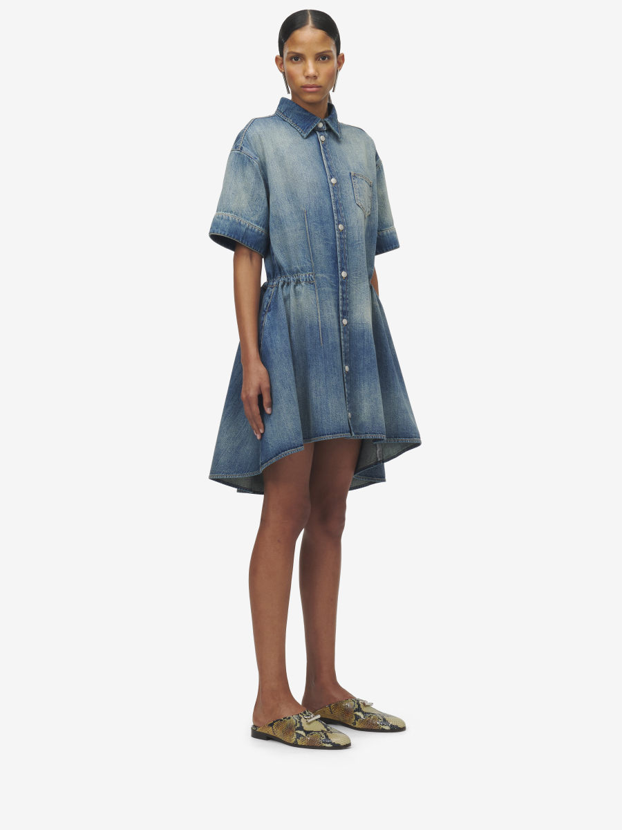 ALEXANDER MCQUEEN - Stonewashed Denim Shirt Dress - Item 826757QMADH4315